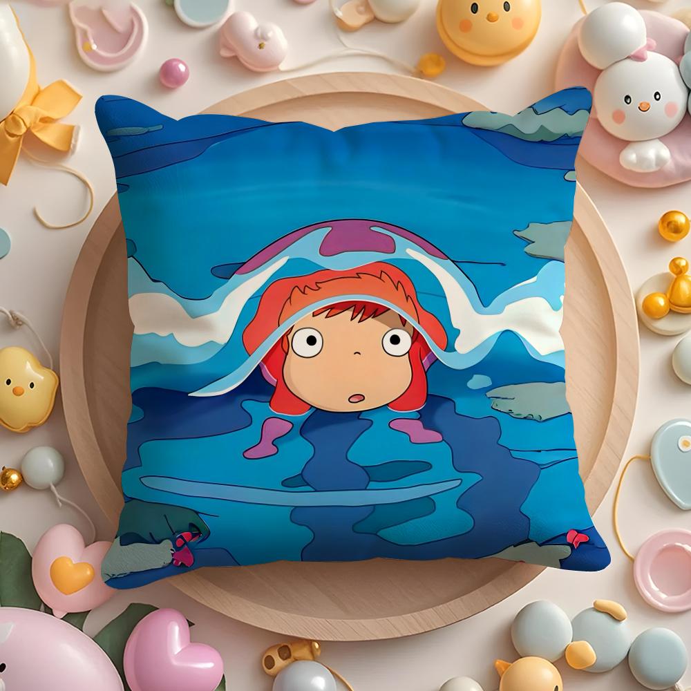 Милая мультяшная наволочка P-Ponyo для дома и автомобиля, многоцелевая наволочка для подушки - Двусторонняя, мягкая и прочная для ежедневного использования 30cmx30cm