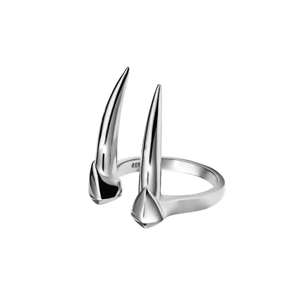 

Punk Personality Sliver Color Geometric Bright Surface Spiny Beast Tooth Guard Adjustable Opening Rings for Men Hip Hop Jewelry resizable