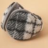 Daiso Checkered Fur Point Foldable Earmuffs Grey