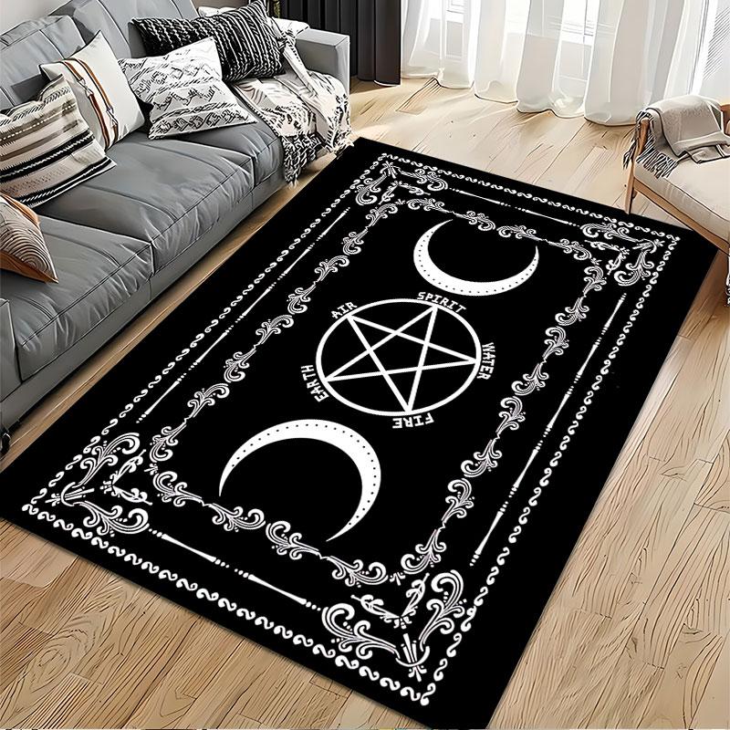 Pentagram Moon Gothic Carpet suitable as a non-slip mat for the living room or bedroom sofa