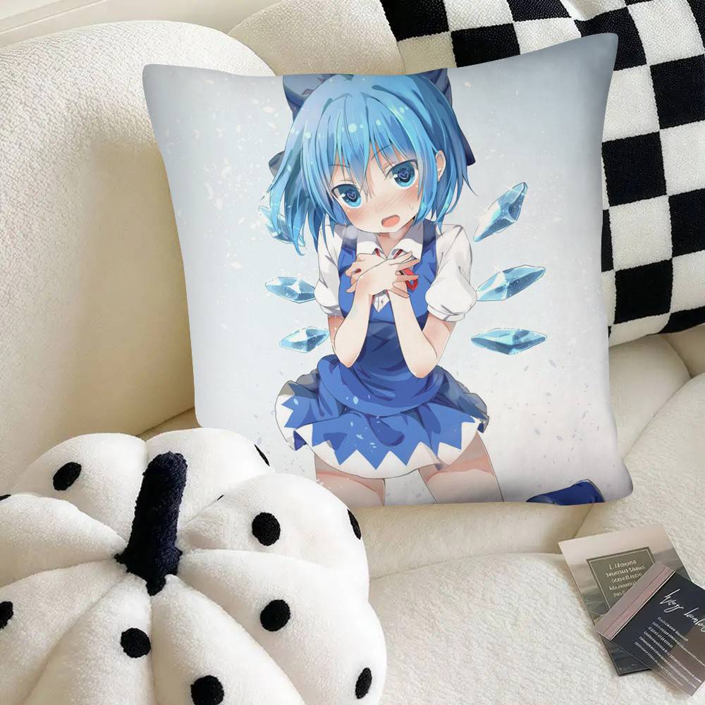 Touhou Project Cirno Cute Girl Pillow Case Square Pillow Bedroom Sofa Leisure Comfort Cushion Car Home Decoration