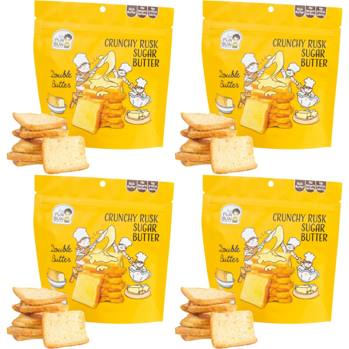 

Punbun Crunchy Rusk Sugar Butter 35g x 4 bags