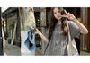 2026 Summer Lace Patchwork Retro Plaid Maternity Dress - Loose Fit, Plus Size