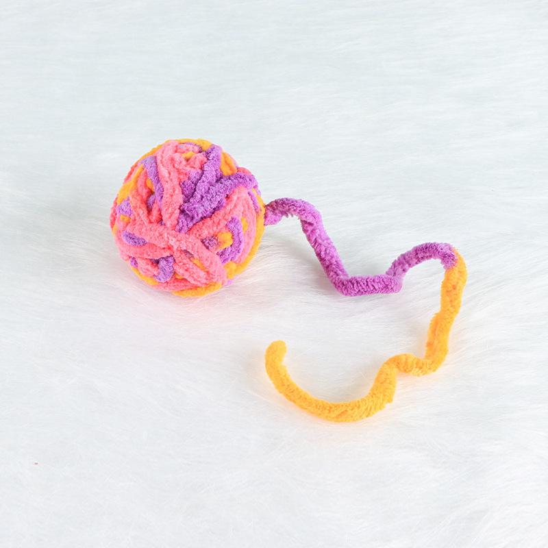 Interactive Sphynx Cat Bell Wool Ball Toy Multicolored Pet Toys for Cats Chinchilla Ragdoll Kitten Garfield mascotas Accessories
