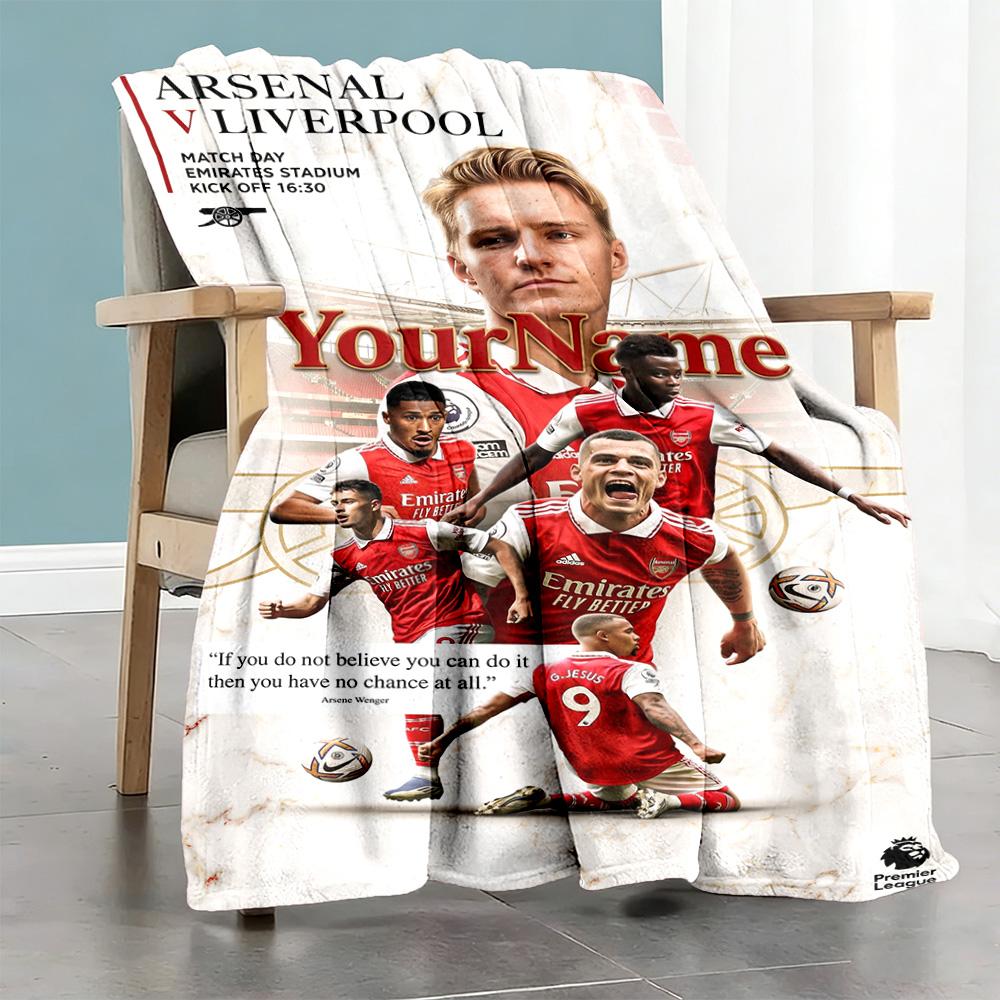 Arsenal Customize Text Blanket Cozy Personalized Blanket Durable Comfort Perfect for Office Couch Picnics Bed Ideal for All Seasons