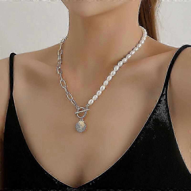 Shell Girl Necklace Small Geometric Pendant Ot Buckle 25-26