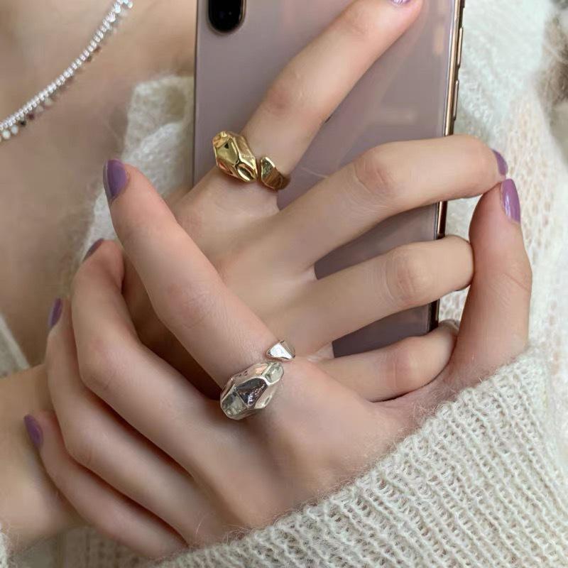 Korean Style Women’s Geometric Irregular Open Adjustable Retro Ring Open Adjustable
