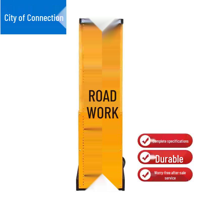 Mobile Retractable Reflective Road Sign with Strobe Light