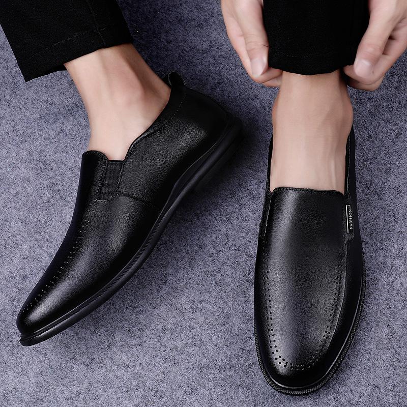 Fashion Luxury Brand Massage Sole Genuine Leather Loafers Anti Slip Men's Driving Shoes High-end Men's Wedding Shoes Free Delivery