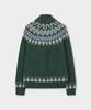 BROOKS BROTHERS Archive Wool Ski Cowichan Full-Zip Sweater (Green) (Bbwwmm3881Jew)