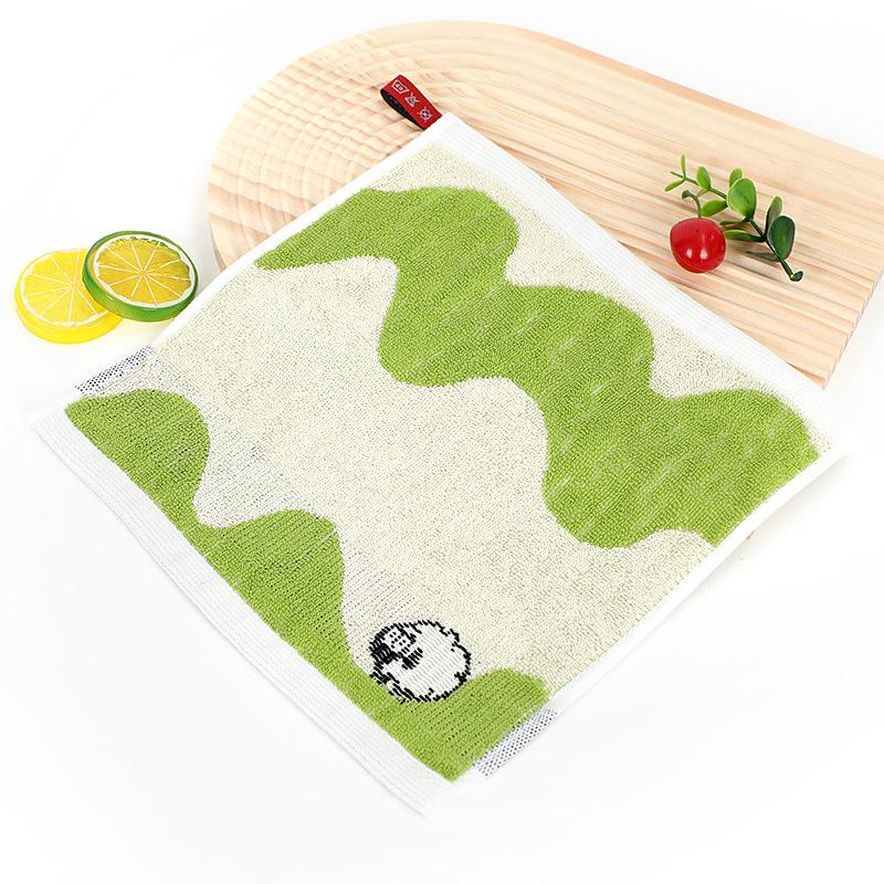 Cartoon Puppy Bear Quick-Drying Jacquard Hand Towel, 100% Cotton, 25x25 cm.