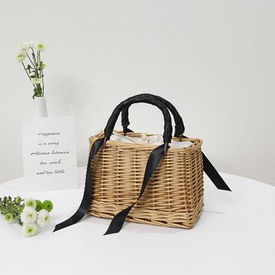 Ręcznie robiona torebka damska Tassel wiklinowa tkana torba ze słomy damska letnia torba plażowa Rattanowy top-uchwyt Tote czeski kwadrat Bali Box