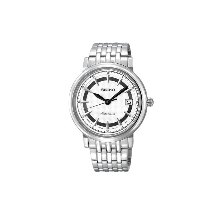 Seiko Presage Series 100M Water Resistant Automatic Mechanical Movement Stainless Steel Watch 42Mm Men watches White SRP111J1 White