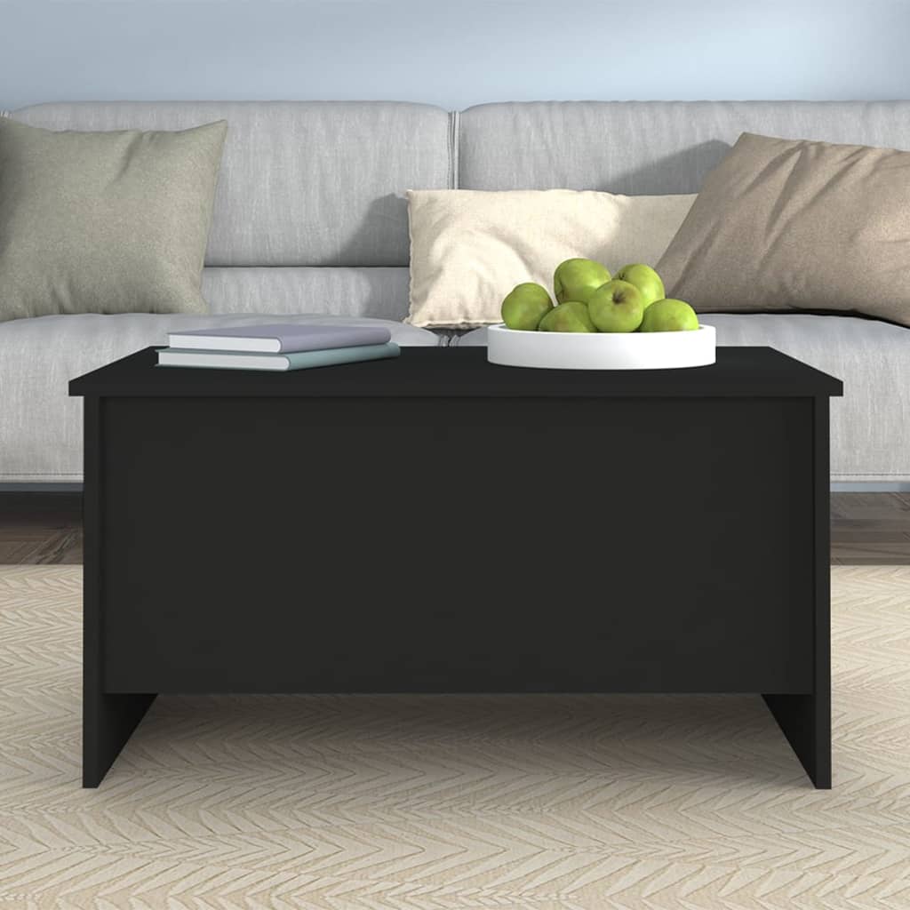 Coffee Table Black 80 x 55.5 x 41.5 cm Engineered Wood