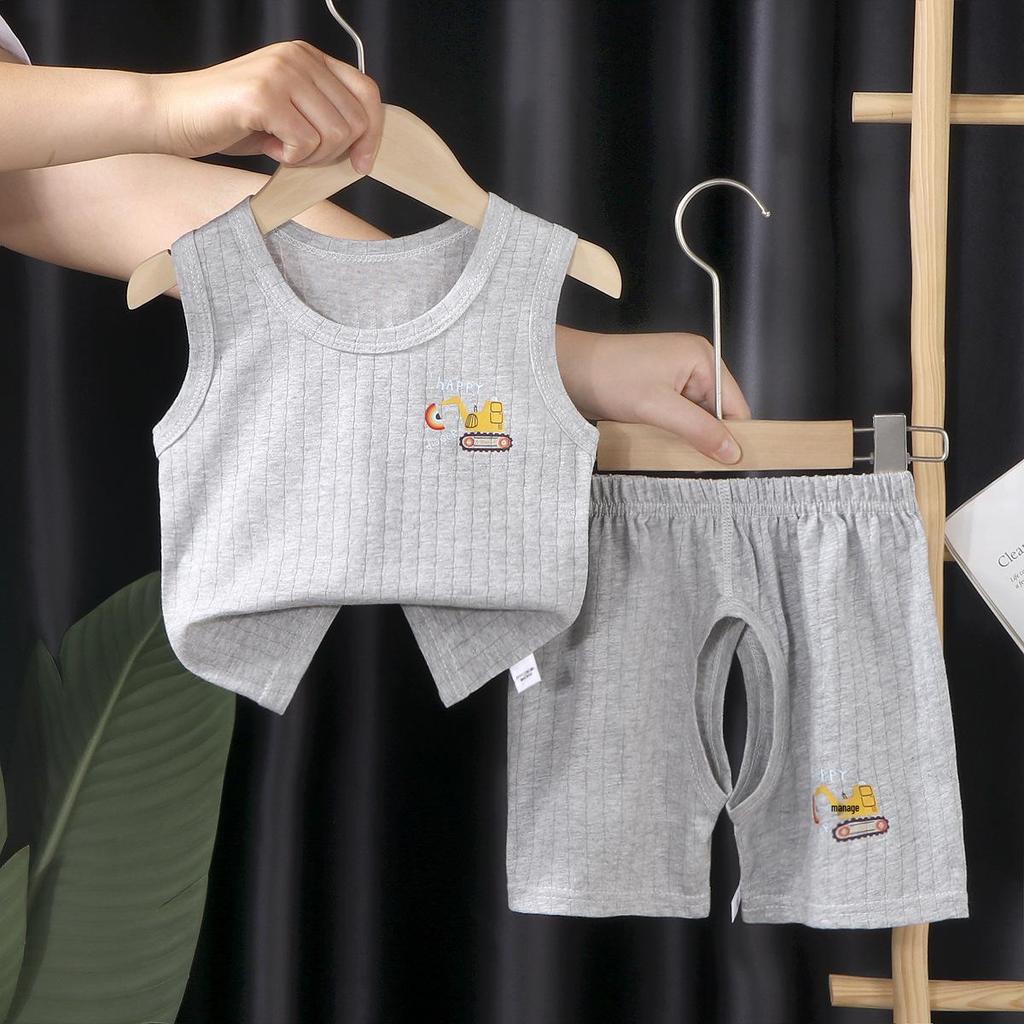 Children's Sleeveless Cotton Vest Set: Class A Camisole for 0-3 Years, Unisex, Belly Protection, Breathable Base Layer