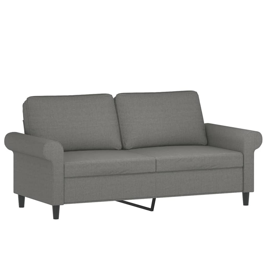 2 Seater Sofa Dark Grey 140 cm Fabric