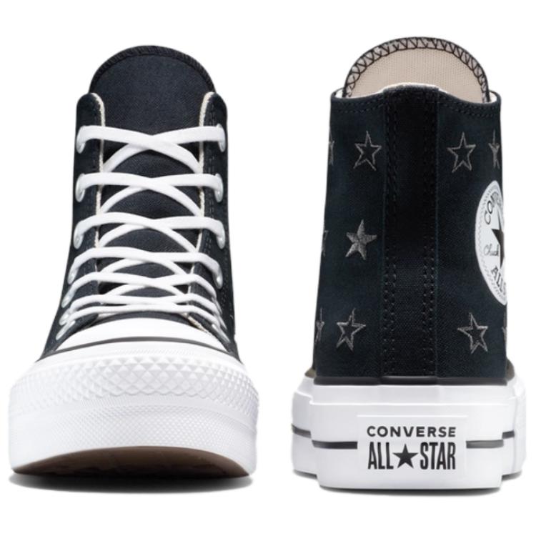 Converse Chuck Taylor All Star Lift Platform High Archive Stars Women Sneakers Black Natural-Ivory White A15537C
