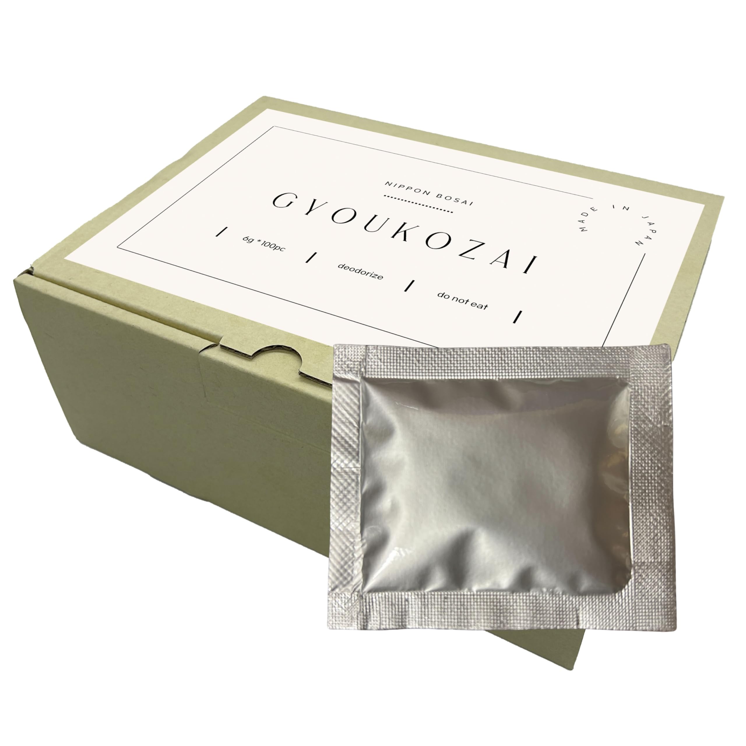 

NIPPON BOSAI Individually Deodorizing and 100 Shelf Portable Disaster Outdoor Kitchen Coagulant, Wrapped, Antibacterial, Uses, 15-Year Life, Toilets, белый