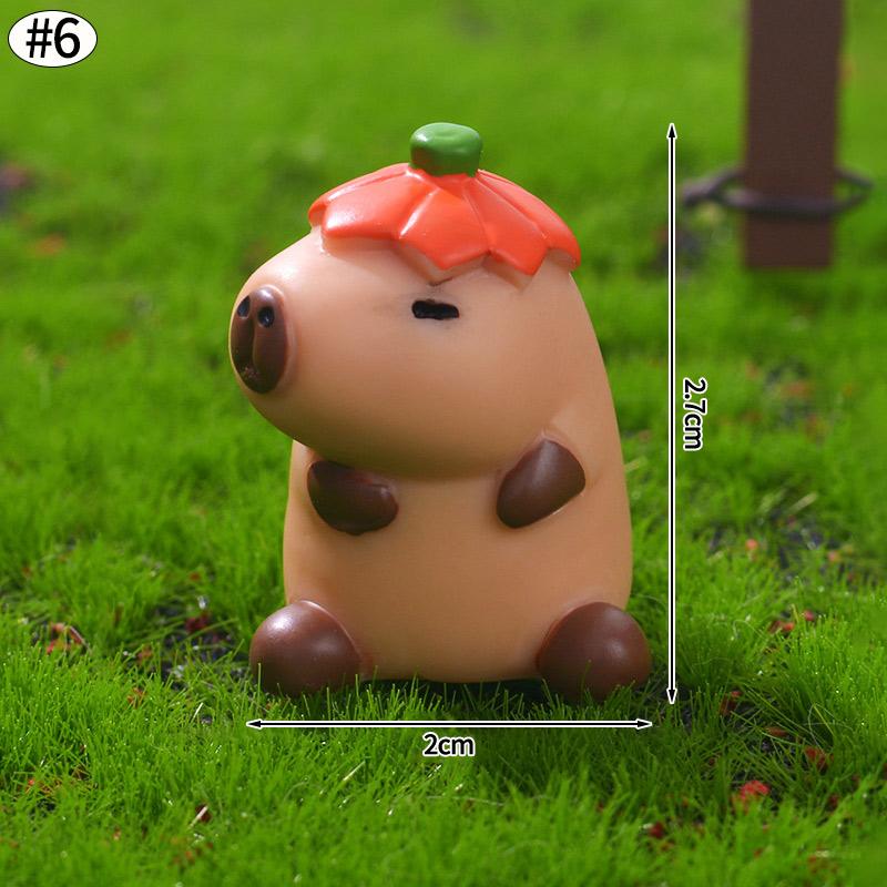 Miniature Capybara Mini Kapibare Action Figures Hot Capybara Model Home Decoration Kids Gift Diy Micro Landscape Ornament