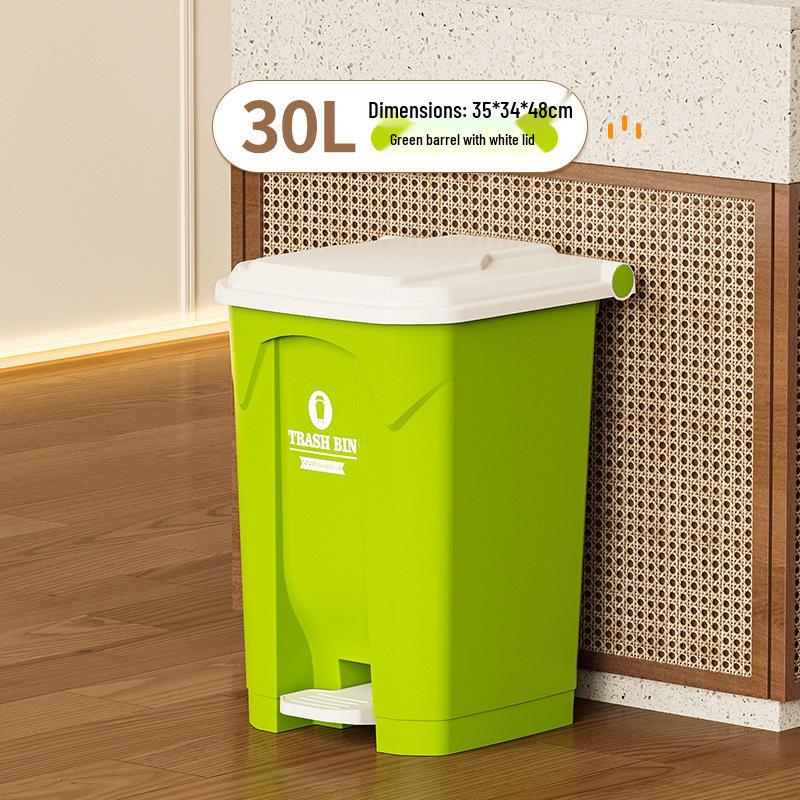 Large 30L Outdoor Kitchen Trash Can with Pedal and Lid