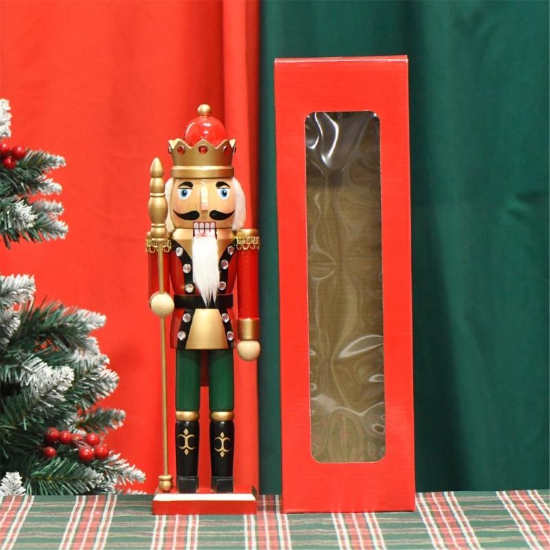 Christmas Nutcrackers Ornament, Wood Christmas Nutcrackers Soldier Figures Standing Decorations for Christmas