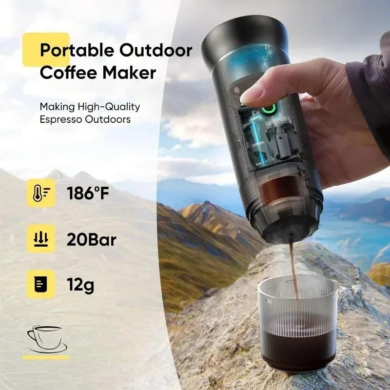Portable Smart Espresso Machine 3 In 1 Wireless Mini Handheld Electric Coffee Machine Capsule Powder Travel Coffee Machine