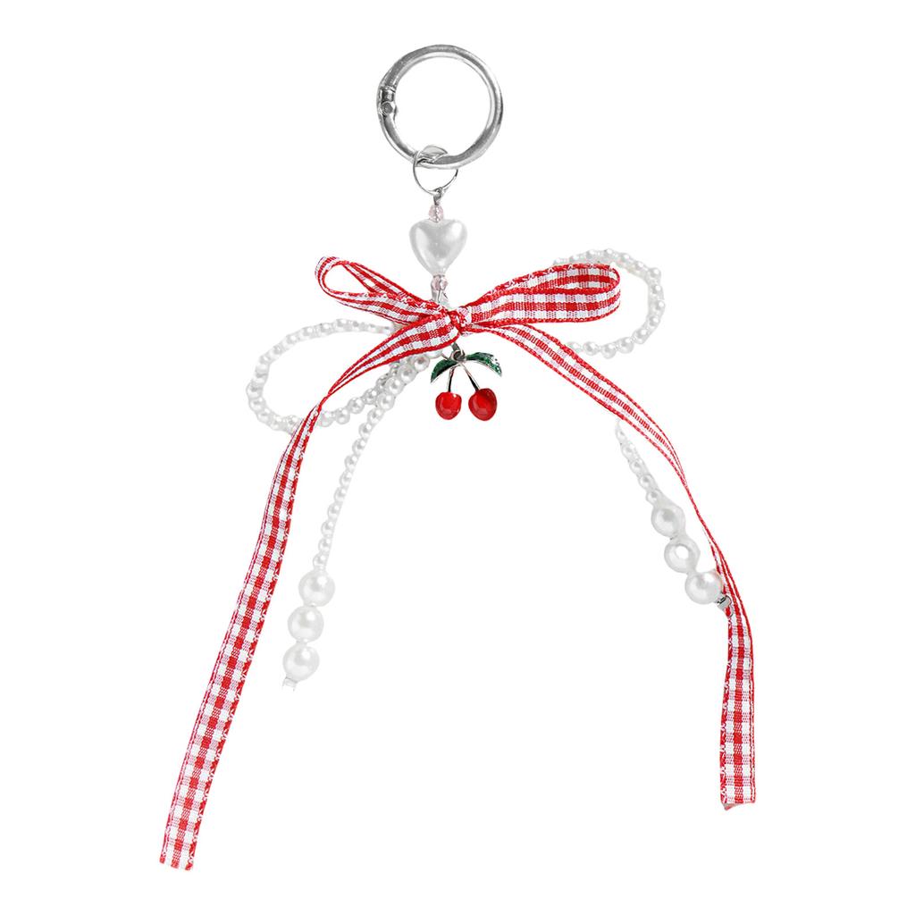 Брелок-лента с бантом, искусственный жемчуг, банты, подвеска для женских сумок и рюкзаков, красочный брелок для сумки, украшение