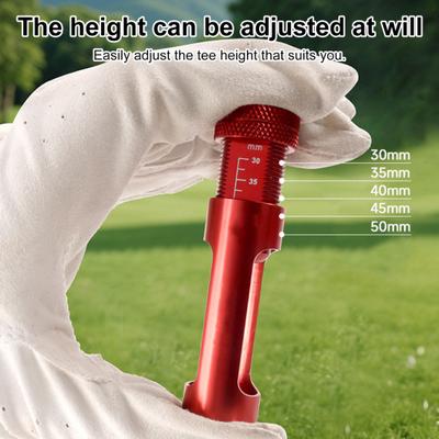 Adjustable Golf Tee Height Setter 20-40mm Aluminum Alloy Tee Height Elevator Tool for Consistent Swings Training Accessories