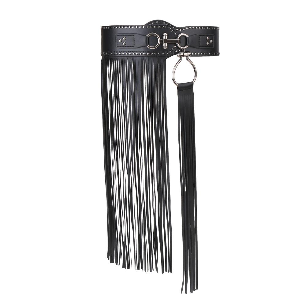Jeans Decor Rivets Belt Vintage Punk Belt Exaggerated Tassels Waistband  Jazz Dance Accessory