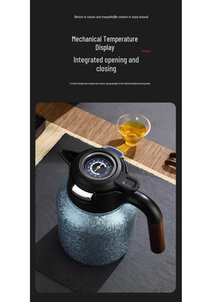 Premium Titanium Stewing Teapot with Smart Temperature Display – Large Capacity Household Thermos for Health-Conscious Tea Brewing