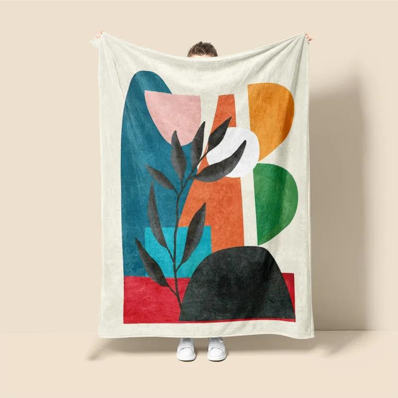 Skandinavischer Ins-Stil Morandi-Decke abstraktes geometrisches Design antistatisch Staub Netroots mit der gleichen Sofabezug-Decke