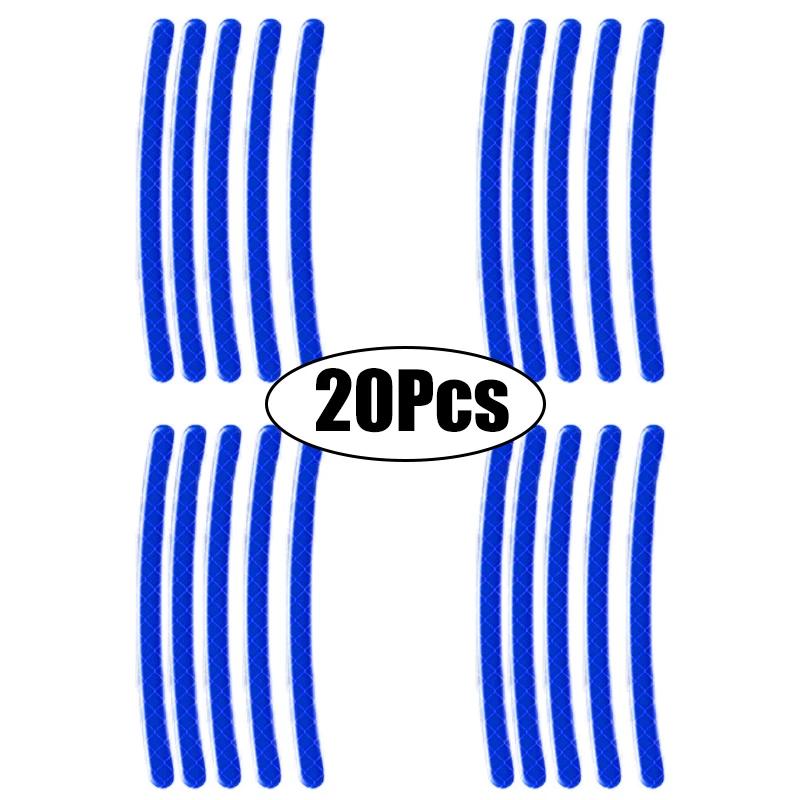 Car Wheel Hub Reflective Stickers Cars Motorcycle Stripe Tape Decorative Stickers Car Decal Auto Exterior Accessories 20-60Pcs
