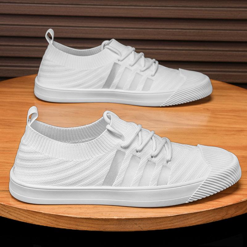

Men s flat baseplate shoes 2024 summer new fly-woven breathable low-top lace-up sports and leisure shoes men s shoes 39