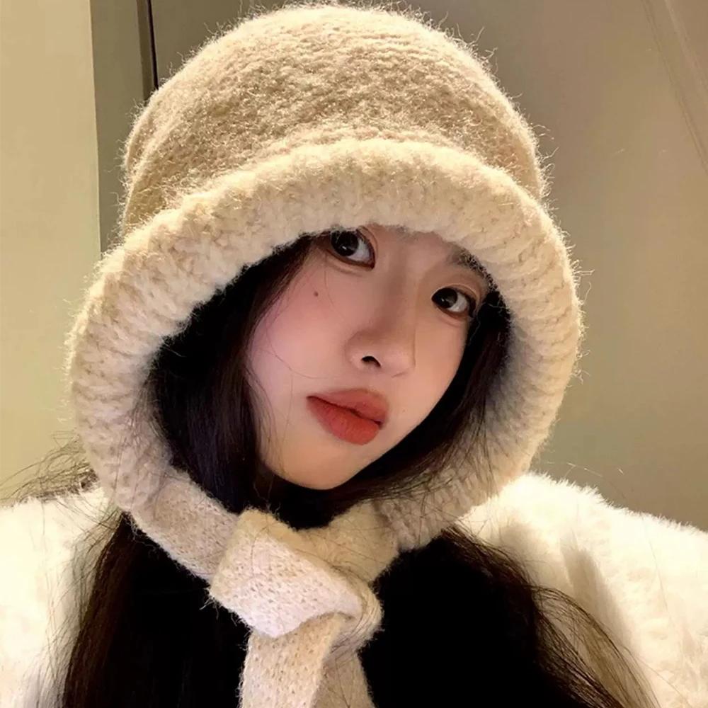 

Knitted Beanies Cap For Men Women Winter Warm Unisex Hooded Hat Neck Collar Scarf Cap Ski Beanie Cold Hats Balaclava Caps Bonnet M(56-58CM) бежевый