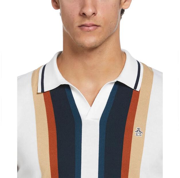 Original Penguin Cotton Vert Stripe Johnny Collar поло с короткими рукавами