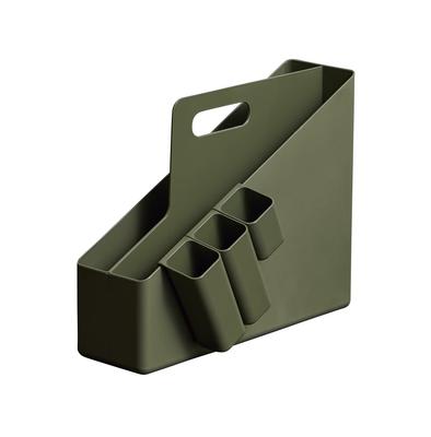 Tenma VAZZO Mobile Aktenbox 10cm Breit x 33cm Tief x 27cm mit Tragegriffen für Schreibtisch und mit praktischen Taschen zur Aufbewahrung kleiner Gegenstände, Grün,