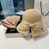 New French Style Women Summer Sun Beach Flat Straw Hat Kawaii Vacation Panama Straw Woven Small Top Hat White Ribbon Bow Gorras