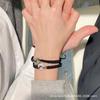 Adjustable Chalcedony Peace Buckle Couple Bracelet Simple Rope Hand Chain For Lovers Friends