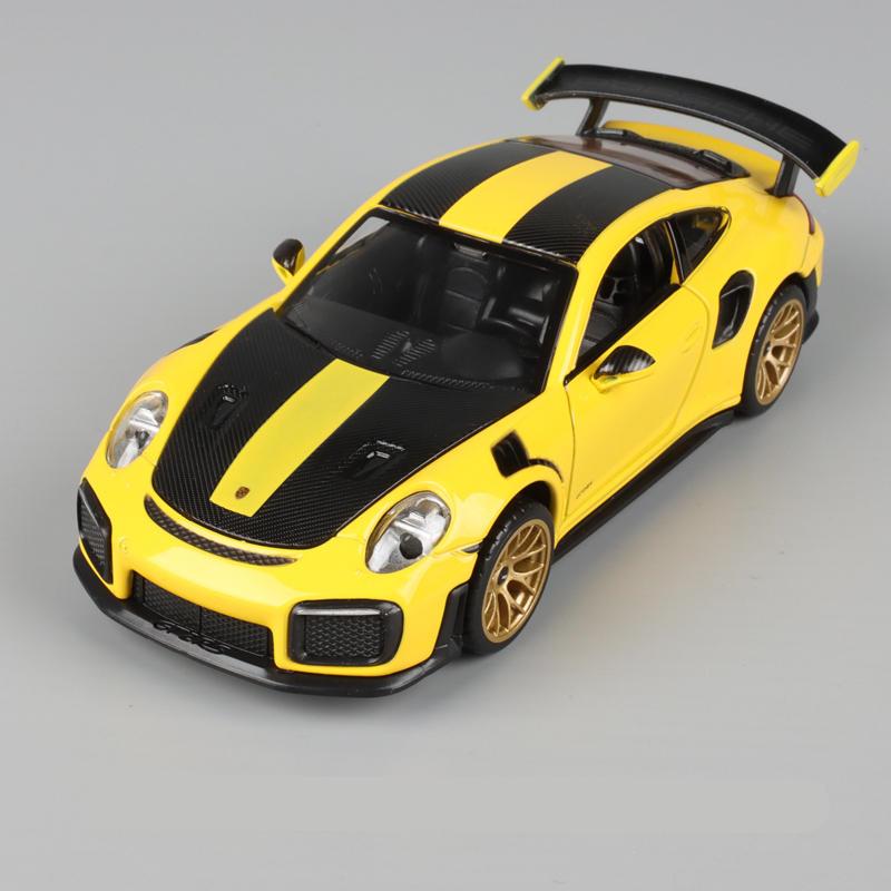 1/32 Porsche 911 GT2 RS Alloy Sports Car Model Diecasts Metal Racing Car Model Simulation Sound Light Collection Kids Toys Gifts