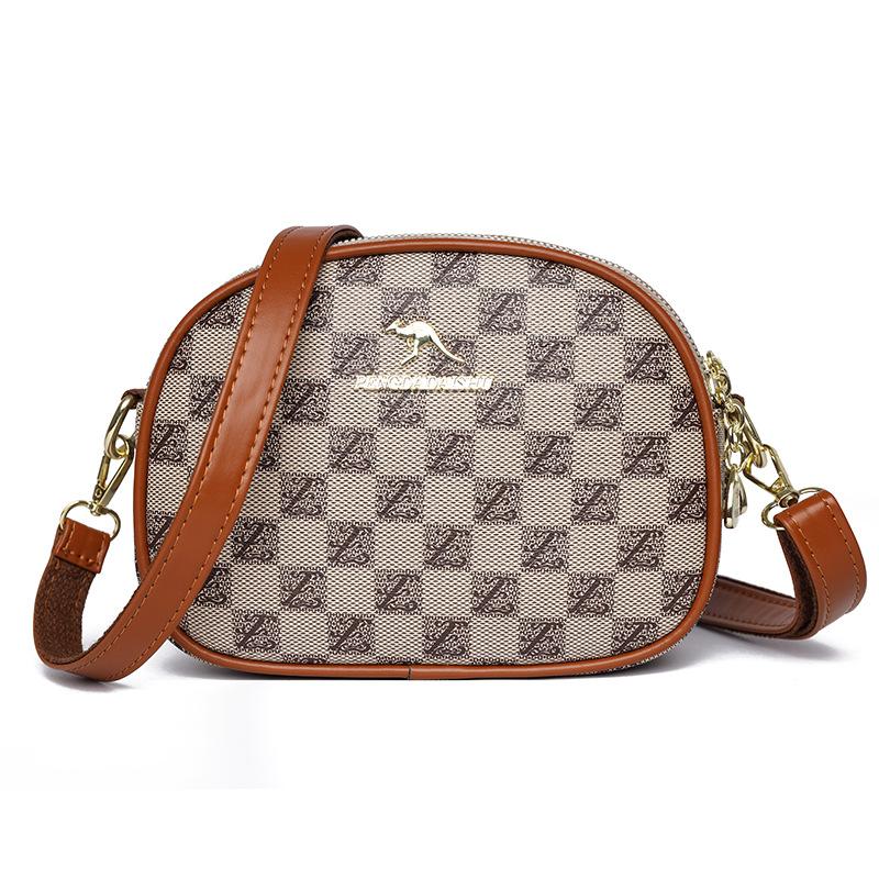 

Трехслойная маленькая сумка женская новая универсальная модная сумка-мессенджер маленькая круглая сумка на плечо для мелочи хаки