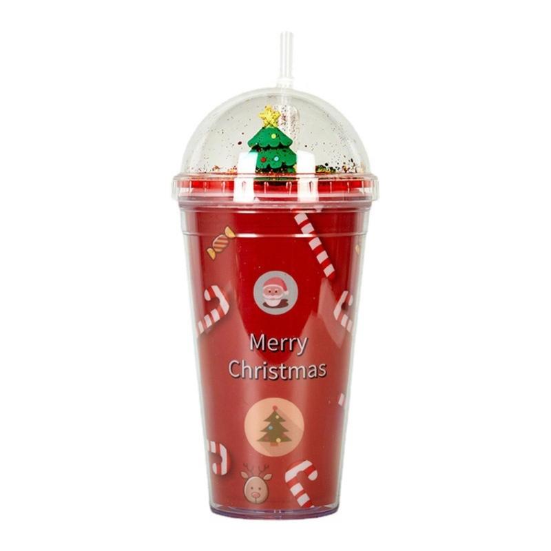 450ml Christmas Cup with Lid Straw Coffee Mug Xmas Cup Water Bottle Christmas Gift Wholesale Xmas Tumbler Reusable