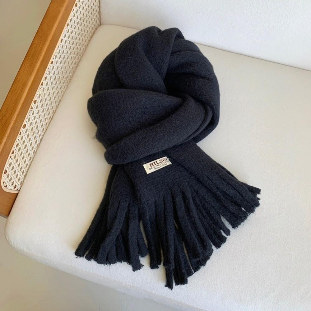Plush Winter Cashmere Scarves Thicken Long Shawl Retro Winter Wool Scarf  Girl