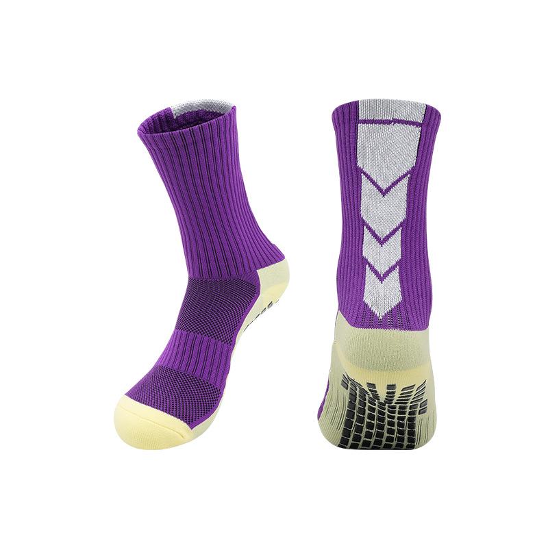 Men's Non-Slip Mid-Calf Football Socks with Thickened Towel Bottom and Silicone Grip