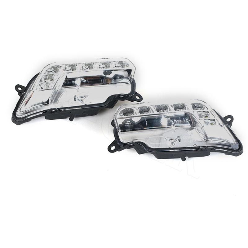 Front Bumper Fog Lamp Grille Cover For Mercedes Benz W212 E300 E350 E500 2009-2013 Pre-Facelift LED DRL Daytime Running Light