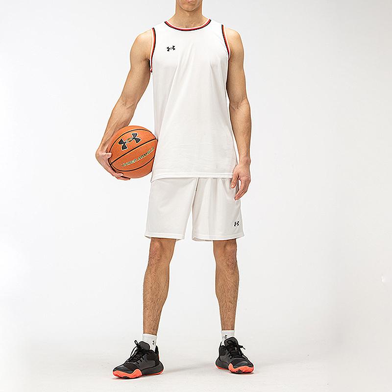 Under Armour Basketball Knit Training Shorts Men Bottoms White 21500201-100