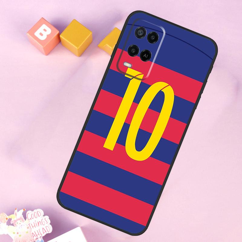 FootBall Number 10 7 For OPPO A78 A98 A58 A5 A9 A53 A17 A57 A77 A16 A76 A96 A54S A74 A94 A15 A52 A72 A93 Case