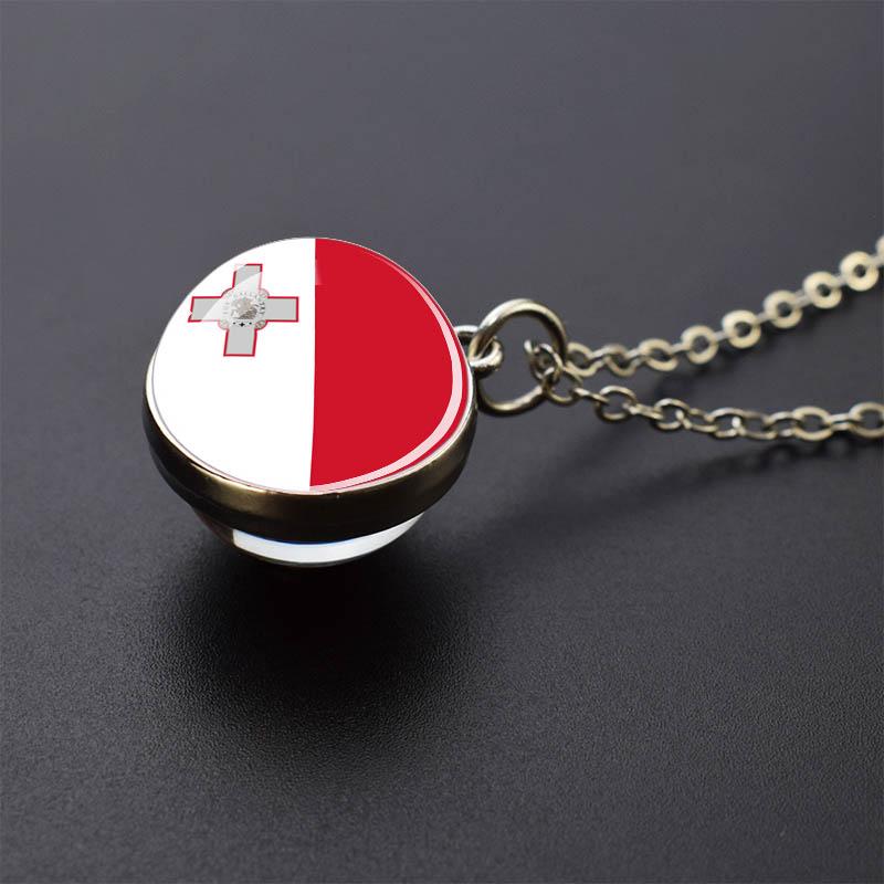 Countries Flag Glass Ball Necklace Russia France Spain UK Italy Poland Ukraine Flag Pendant Necklace Travel Gift