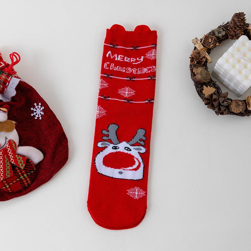 Women's Christmas Stockings, Mid-calf Stockings, Santa Claus, Snowman, Elk, Big Red Stockings