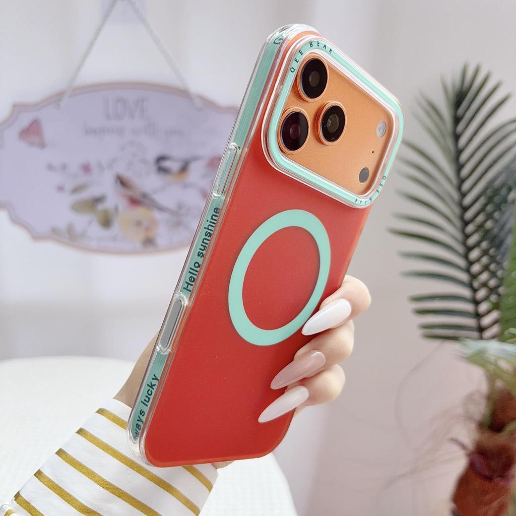 Vibrant Color Block Magnetic Case for iPhone 15 Pro/16 Pro Max/17 Pro