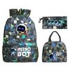 Game Astro bot peripheral printing fashion primary and secondary school students schoolbag three-piece set multi-function large capacity